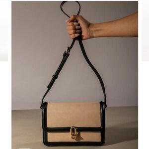 Jules Kae Mia Black and Tan Crossbody Bag